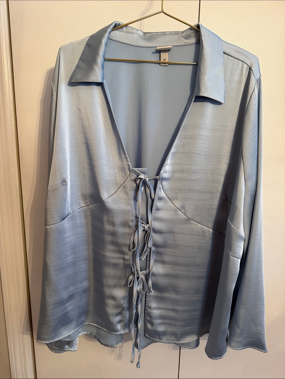 a new day Soft Light Blue Blouse Satin